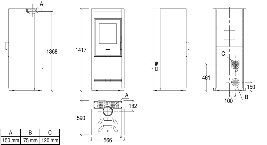 Piazzetta Hybrid E 228 A_techn Zeichnung